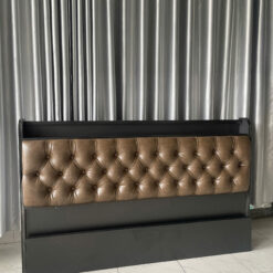 Giường ngủ xám tối, da nâu MD-01 có LED