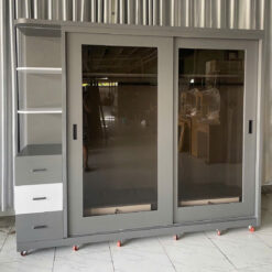 Tủ quần áo xám tối cửa lùa TK-25