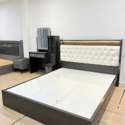 Giường ngủ xám tối, da trắng MD-01 có LED