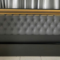 Giường ngủ xám tối, da xám MD-01 có LED