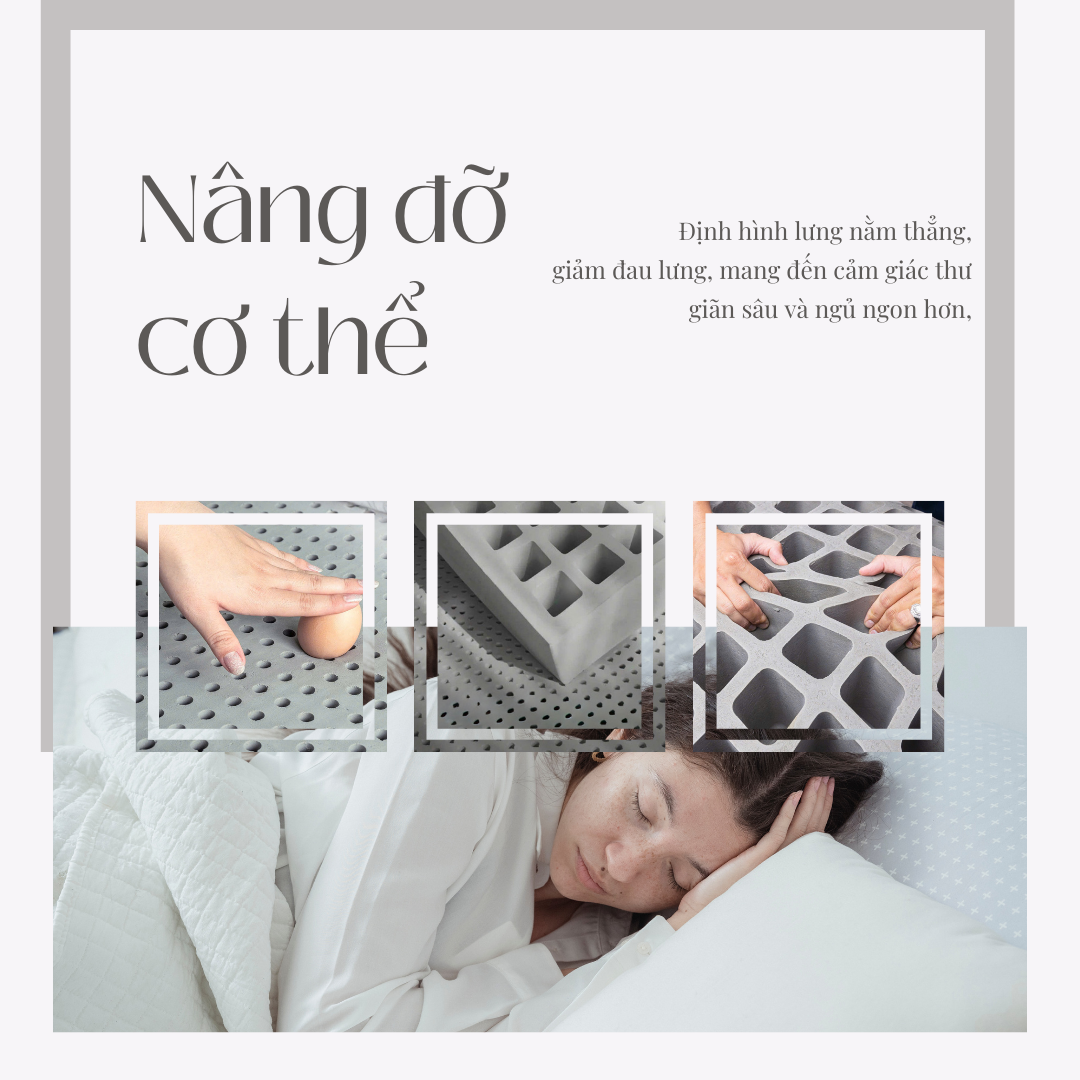Nệm Cao Su Thiên Nhiên Than Hoạt Tính Happy Charcoal - Ảnh 4