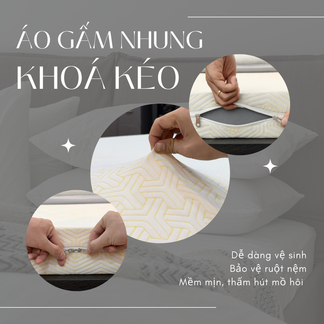 Nệm Cao Su Thiên Nhiên Than Hoạt Tính Happy Charcoal - Ảnh 7